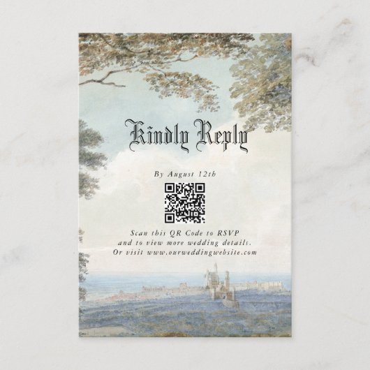  Sprookjeskasteel rustieke bos bruiloft Informatiekaartje (Voorkant)