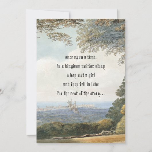  Sprookjeskasteel rustieke bos bruiloft Kaart (Achterkant)