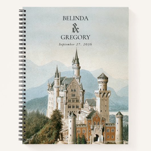 Sprookjeskasteel rustieke bos bruiloft Notitieboek (Voorkant)