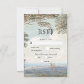 Sprookjeskasteel rustieke bos bruiloft RSVP Kaartje (Voorkant)