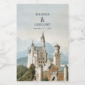  Sprookjeskasteel rustieke bos bruiloft Wijn Etiket (Enkel label)