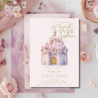 Sprookjeskasteel Storybook Roze Vrijgezellenfeest Kaart