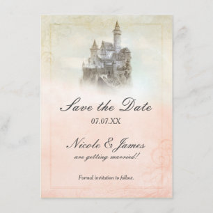 Sprookjeskasteel Verhaalboek Pagina Save The Date Kaart