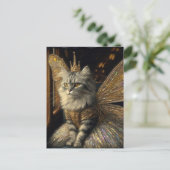 Sprookjeskat in de trein briefkaart (Staand voorkant)