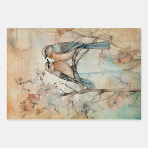 Sprookjesland Lente Bos Vogels No1 Inpakpapier Vel