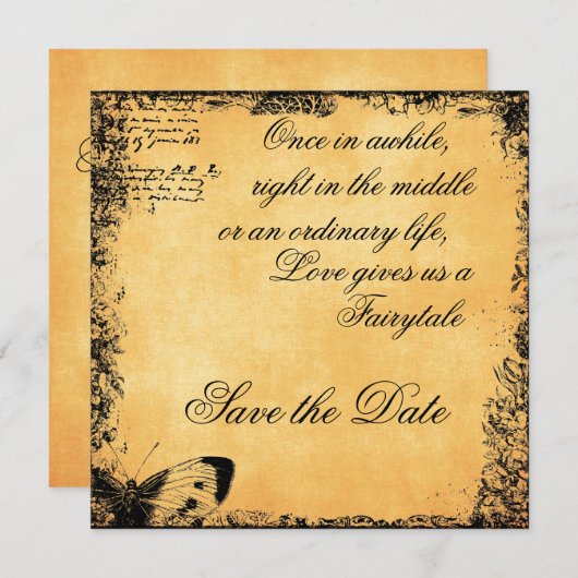 Sprookjesliefde Quote Save the Date (Voorkant / Achterkant)