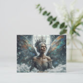 Sprookjesouder Queen Grey Haar in het bubbelbad Briefkaart (Staand voorkant)