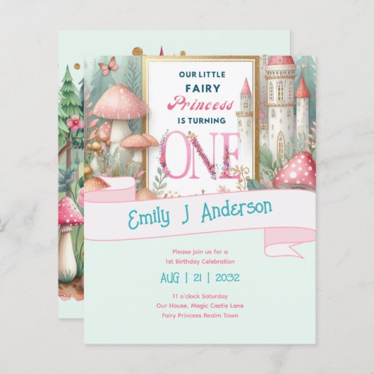 Sprookjesprinses 1e Verjaardag Fairycore Sprookje (Voorkant / Achterkant)