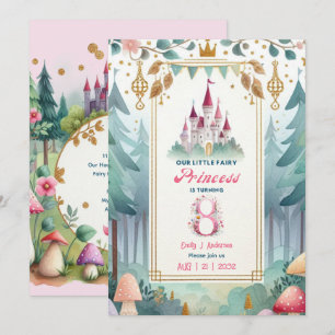 Sprookjesprinses 8e verjaardag Fairytale Fairycore Kaart