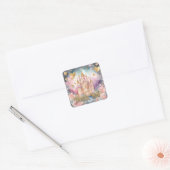 Sprookjesprinses Baby shower dank u Vierkante Sticker (Envelop)