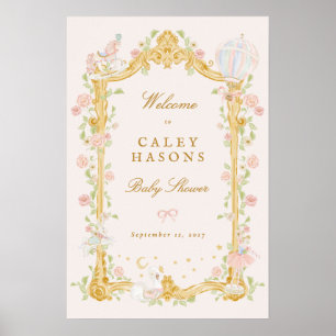 Sprookjesprinses baby shower welkomstbord poster