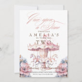 Sprookjesprinses Bloem Roze Verjaardagsfeestje   Kaart (Voorkant)