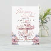 Sprookjesprinses Bloem Roze Verjaardagsfeestje Kaart (Staand voorkant)