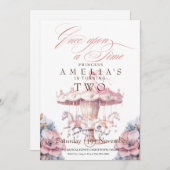 Sprookjesprinses Bloem Roze Verjaardagsfeestje Kaart (Voorkant / Achterkant)