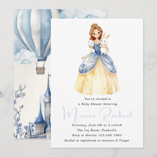 Sprookjesprinses Carriage Baby Shower Uitnodiging