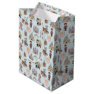 Sprookjesprinses en Ridder Patroon Gift Bag Medium Cadeauzakje