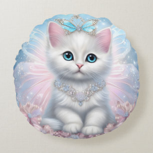 Sprookjesprinses Kitten Rond Kussen