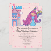 Sprookjesprinses met eenhoorn Verjaardagsfeest Kaart (Voorkant / Achterkant)