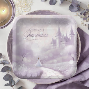 Sprookjesprinses Quinceanera Lavendel ID1030 Papieren Bordje