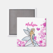 Sprookjesprinses Roze Harten Mode-illustratie Magneet (Voorkant / Achterkant)