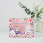 Sprookjesprinses verjaardagsfeestje kaart (Staand voorkant)