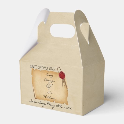 Sprookjesrol met waszegel uit de Middeleeuwen  Bedankdoosjes (Achterkant)