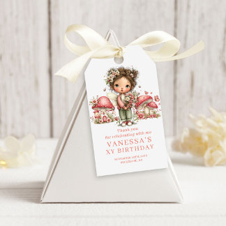 Sprookjestuin 7e verjaardag Cadeaubon met bloemen Cadeaulabel