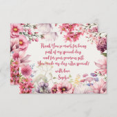 Sprookjestuin waterverf kinderverjaardag bedankkaart (Voorkant / Achterkant)