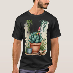 Sprookjestuinman Succulente Plant Ouder Botanische T-shirt