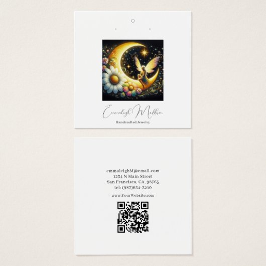 Sprookjesvleugel Bloem Maansnoer Sieraden Delights Vierkante Visitekaartjes (Voorkant /achterkant)