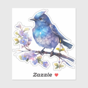 Sprookjesvogel Bloemen waterverf Clipart-73611 Sticker