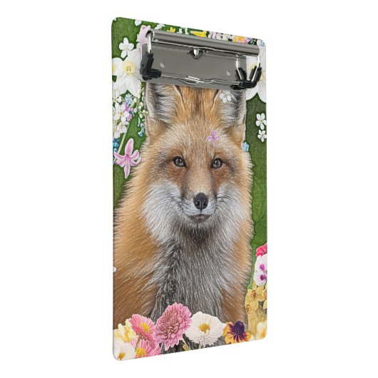 Sprookjesvos in het bloemenveld mini klembord (Schuin)