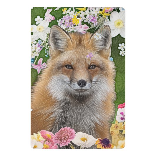 Sprookjesvos in het bloemenveld mini klembord (Achterkant)