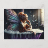 Sprookjesvrouw in het bubbelbad briefkaart (Voorkant)