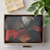 Sprookjesvrouw in rode mantel en een wolf decoupag tissuepapier (Geschenk)