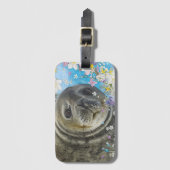 Sprookjeszegel in de oceaan van bloemen bagagelabel (Voorkant (verticaal))