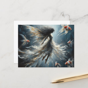 Sprookjeszwemmen met Oranje en witte vis Briefkaart