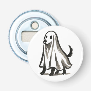 Sprookshond in Verkleedkler – Halloween Inkt Stijl Button Flesopener