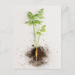 Sprout Carrot Minimalist Botanical photo Briefkaart
