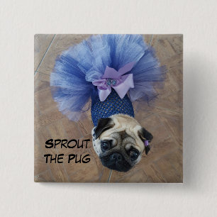Sprout in een Tutu Vierkante Button 5,1 Cm