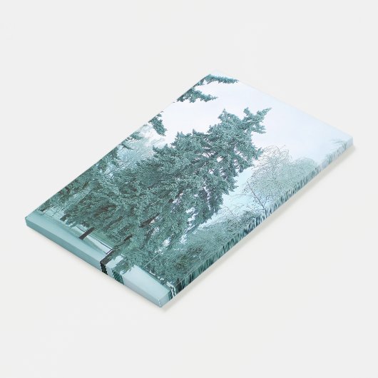 Spruce-boom met ijs post-it® notes (Schuin)