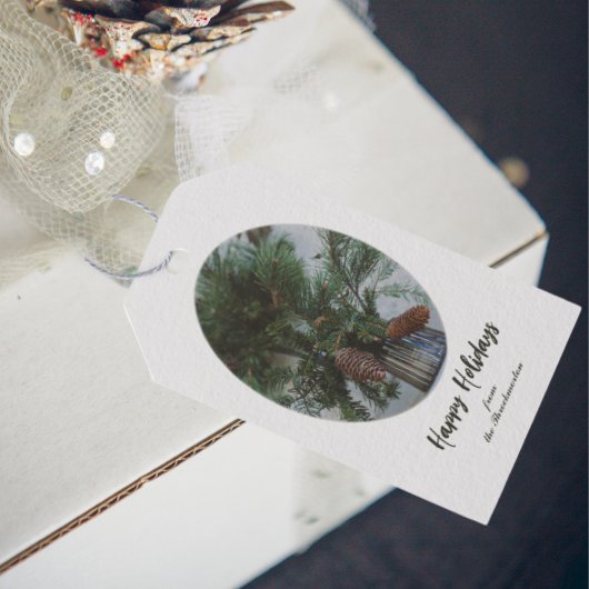 Spruce-boomtak Cadeaulabel