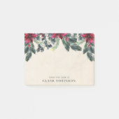 Spruce Greenery Red Poinsettia Kerstmis Post-it® Notes (Voorkant)