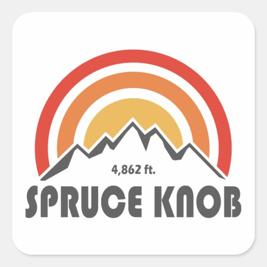 Spruce Knob Vierkante Sticker (Voorkant)