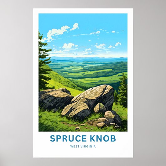 Spruce Knob West Virginia Travel Print (Voorkant)