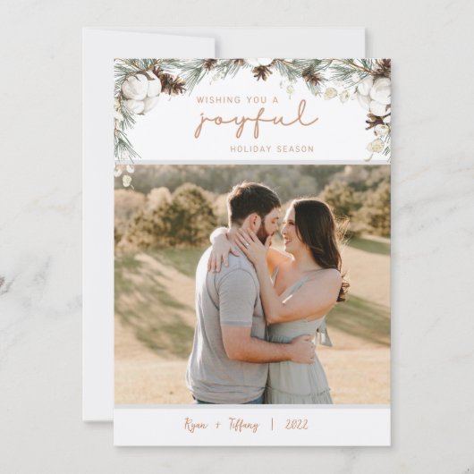 Spruce & Pine Cones Joyeuse Carte de Noël de Noël (Devant)