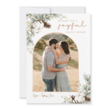 Spruce & Pine Cones kerstkaart met Arch-foto