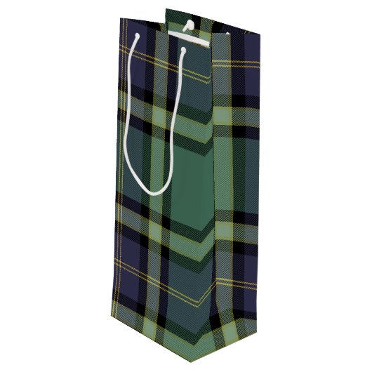 Spruce plaid wijn cadeautas (Achterkant Gekanteld)