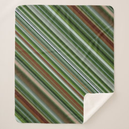 Spruce Tree Groene en Bruine Streep Sherpa Deken