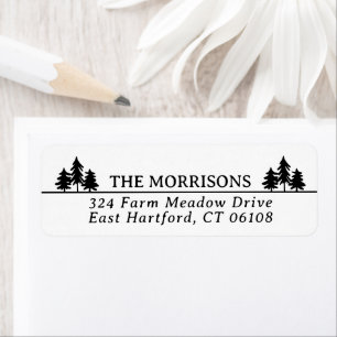 Spruces Rustic Name & Return Address Etiket
